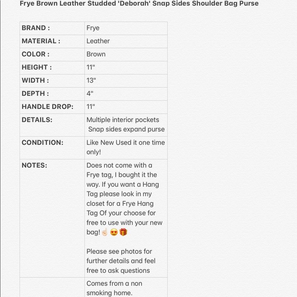 🔥SOLD🥳🤣 Studded ‘Deborah' Shoulder Bag👜 - Picture 8 of 8